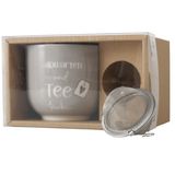 Tee Tasse und Sieb Abwarten und Tee trinken 300ml