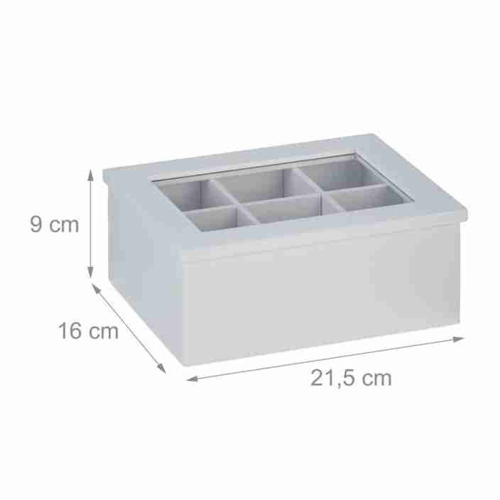 Weisse Teebox mit 6 Fächern