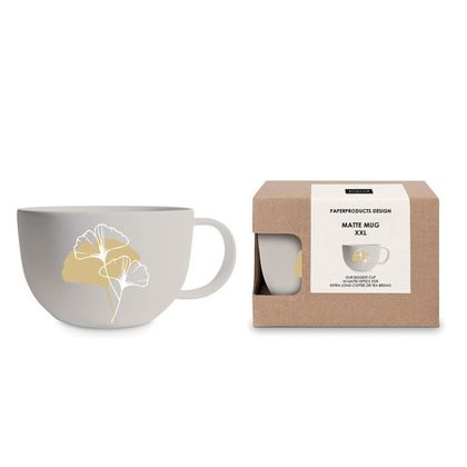 Golden Gingko taupe Matte Mug XXL