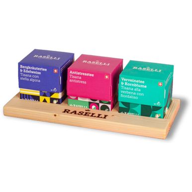 Raselli Pyramidentee Aufsteller mit 3 Boxen Kräutertee