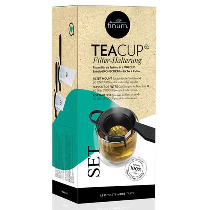 Finum Teacup-Set Halterung & 60 Papierfilter für Tee