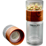 Thermo-Glas Teeflasche & Tea-Infuser Holzoptik